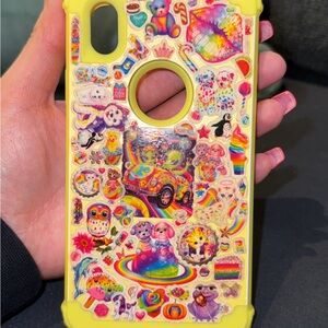 Yellow iPhone XR Decorative Sticker Phone Case - Colorful Rainbow Design